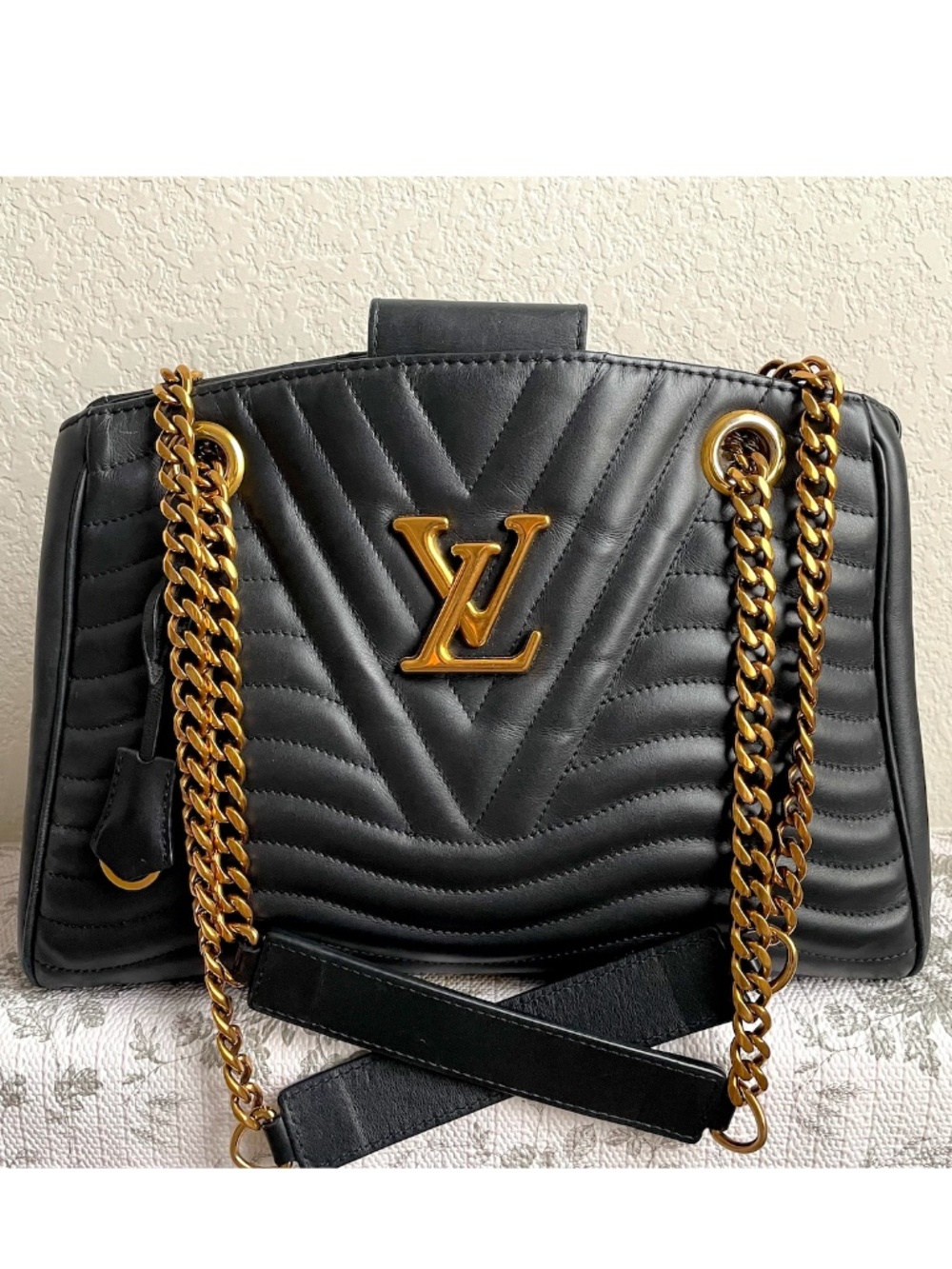 Louis Vuitton New Wave Navy Leather Shoulder Bag